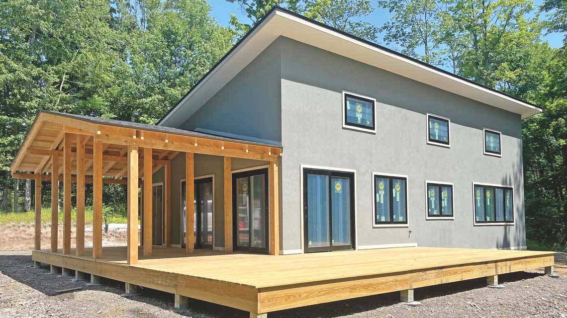 Net Zero Carbon Neutral Home Exterior Deck Frame
